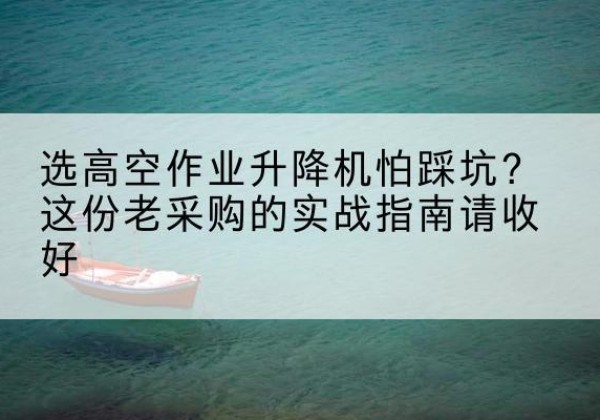 普陀区高空作业升降机厂家推荐-选高空作业升降机怕踩坑？这份老采购的实战指南请收好