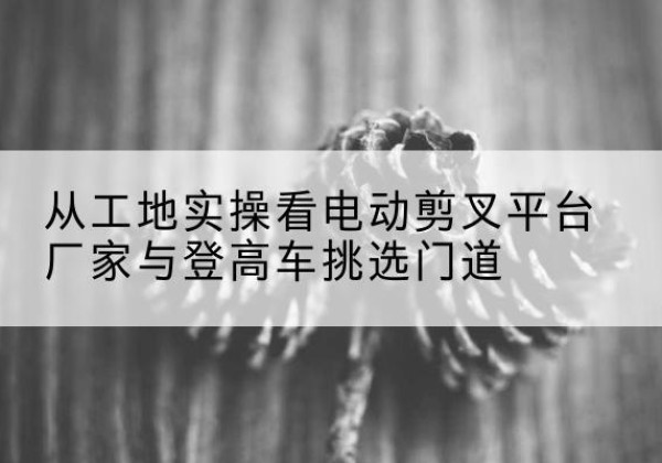 普陀区电动剪叉升降平台厂家-从工地实操看电动剪叉平台厂家与登高车挑选门道